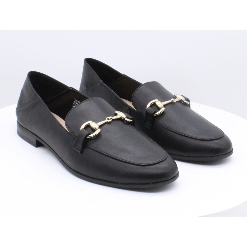 BCBGeneration Black Leather Horsebit Loafers